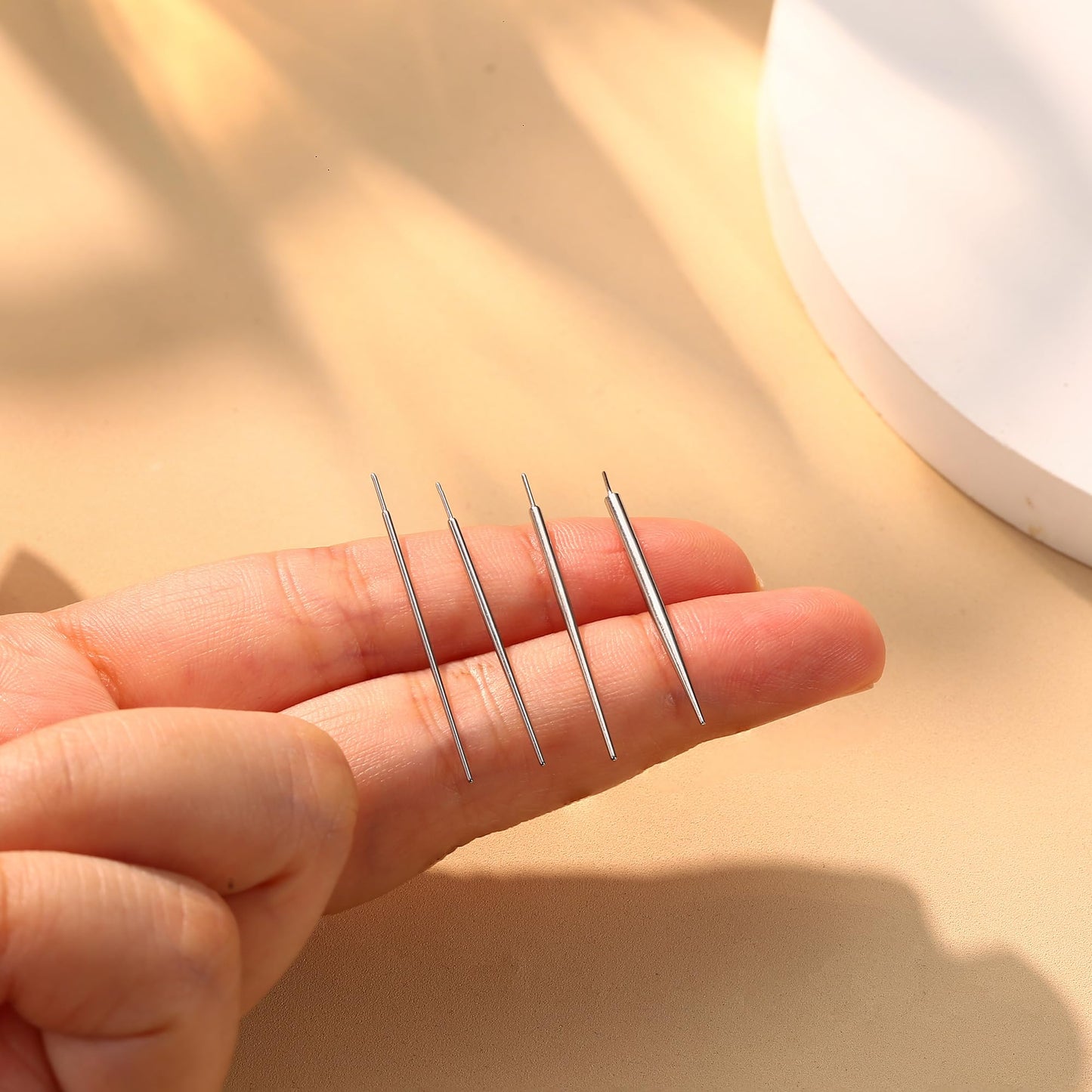 GEMQUEEN Piercing Taper Ball Grabber Tool for Changing Jewelry - 14G 16G 18G 20G Stainless Steel Flat Back Earrings Applicator Tool Threadless Insertion Pin Thread Body Piercing Kit for Ear Nose Lip
