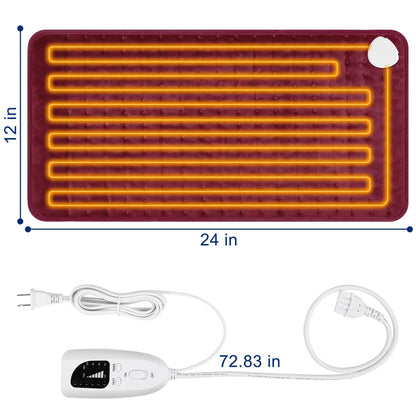 Electric Heating pad with 6 Heat Settings, Auto Shut Off, Dry Electric Heating for Back Neck Knee Arms Legs Shoulder Heat Pads for Christmas Birthday Father Mother's Day (24"X12", Gray Green)