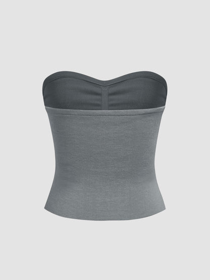 CIDER Faux Pearl Tube Tops for Women Crop Knit Split Hem Ruched Going Out Tops Cute Summer Outfits Y2K