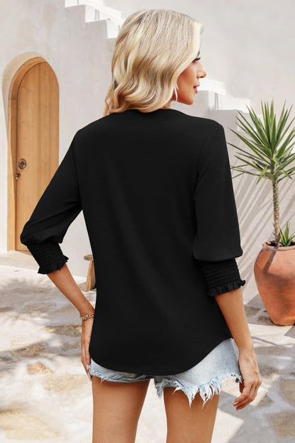 WIHOLL 3/4 Length Sleeve Womens Tops Summer Shirts Spring Vacation Outfits Dressy Casual Trendy Fall S-3XL