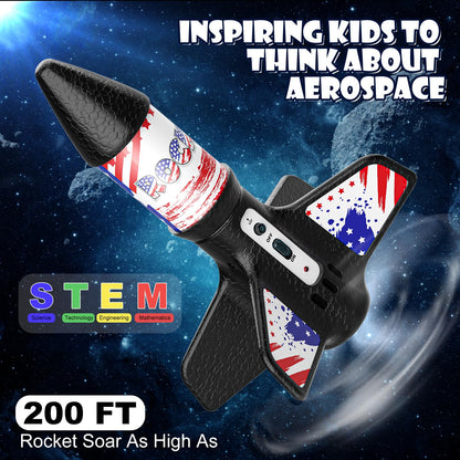 Mafbeanl Rocket Launcher for Kids, Self Launching Motorized Air Rocket Toy, Outdoor Toys for Ages 8-12, Model Rockets with Parachute Safely Land, Spaceship Launch up to 200 ft Birthday Gifts for Boys