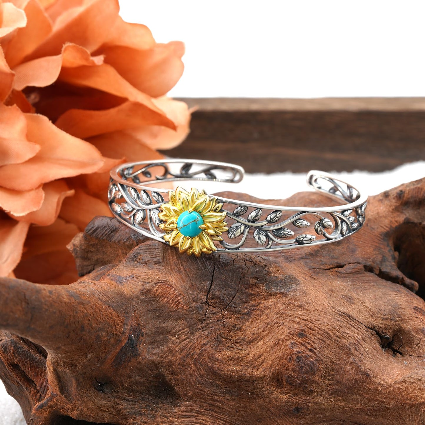 Genuine Turquoise Bracelet for Women 925 Sterling Silver Real Turquoise Cuff Bracelet Vintage Western Jewelry for Women