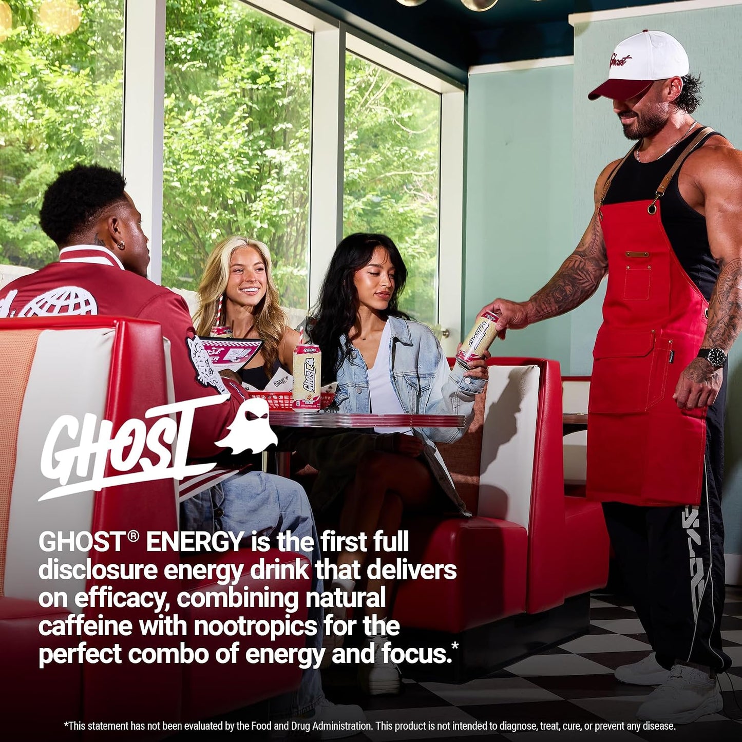 GHOST Energy Drink, Zero Sugars, 12-Pack, Cherry Limeade, 16oz | Energy & Focus Pre Workout Drink, No Artificial Colors, Gluten-Free, Vegan - 200MG Natural Caffeine, L-Carnitine, Taurine