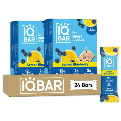 IQBAR Clean Plant Protein Bars, Almond Butter Chip 12-Count | Protein Snack | High Fiber, High Protein, Low Sugar, Clean Label Project Certified | Gluten Free, Dairy Free, Vegan, Keto, Soy Free
