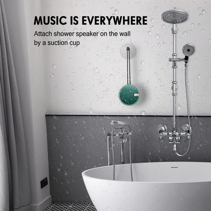INSMY C12 IPX7 Waterproof Shower Bluetooth Speaker, Portable Small Speaker, Speakers Bluetooth Wireless Loud Clear Sound Support TF Card Suction Cup for Kayak Canoe Beach Gift (Black)