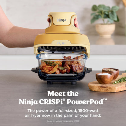 Ninja Crispi 4 in 1 Glass Air Fryer, 450°F, Non Toxic, 4QT and 6 Cup Containers with Lids, Dishwasher Safe, Cyberspace Gray, 1 Count, FN101GY