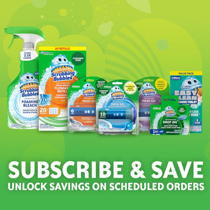 Scrubbing Bubbles Fresh Gel Toilet Bowl Cleaning Stamps, Helps Keep Toilet Clean and Helps Prevent Limescale & Rings, Lavender Scent, 1 Dispenser with 6 Fresh Gel Stamps (Pack of 2)