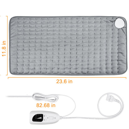 Electric Heating pad with 6 Heat Settings, Auto Shut Off, Dry Electric Heating for Back Neck Knee Arms Legs Shoulder Heat Pads for Christmas Birthday Father Mother's Day (24"X12", Gray Green)