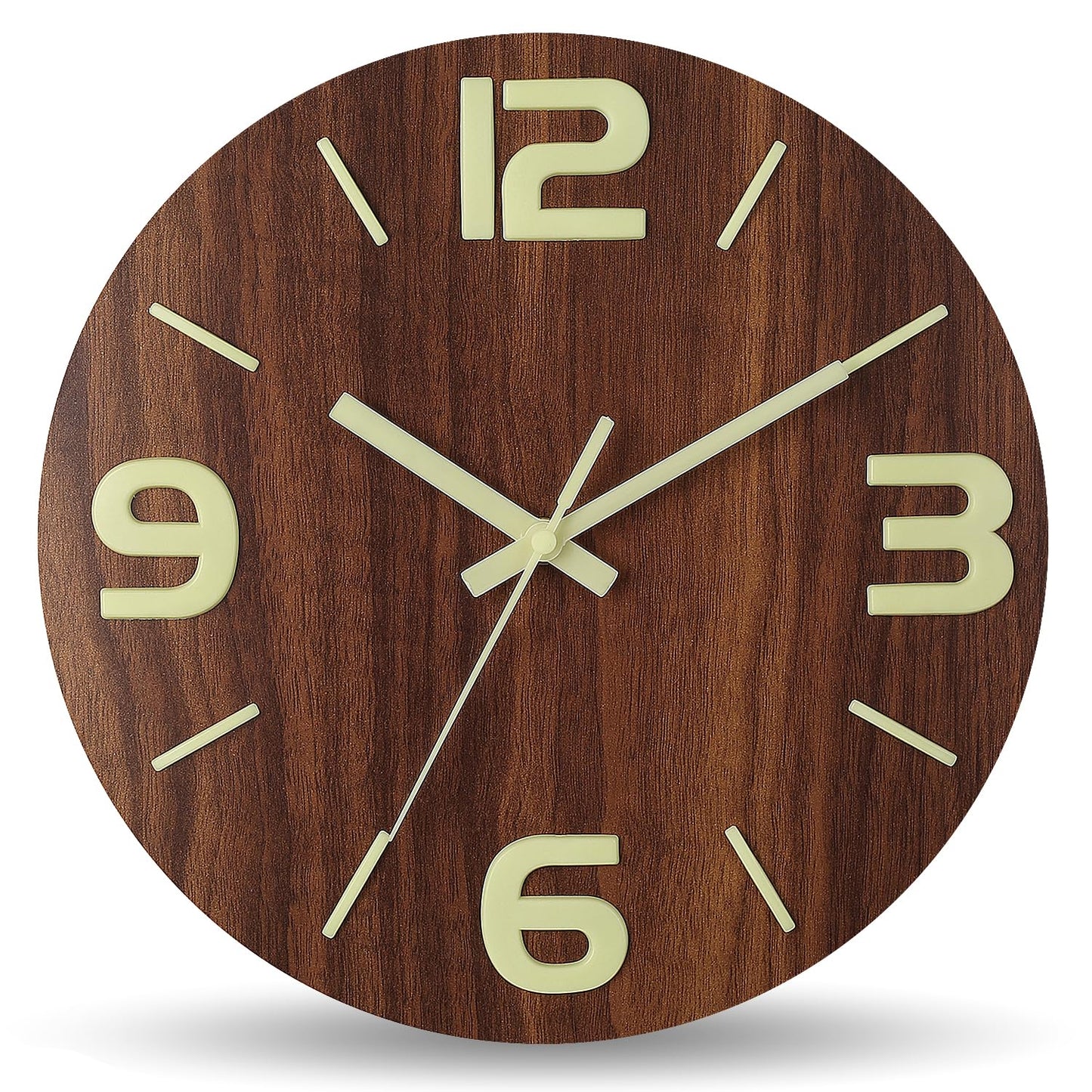HZDHCLH Wall Clocks Battery Operated,Wall Clock Green,8 inch Wall Clock Silent Non Ticking Modern 3D Numbers for Kitchen Bedroom Living Room Office Classroom Decor