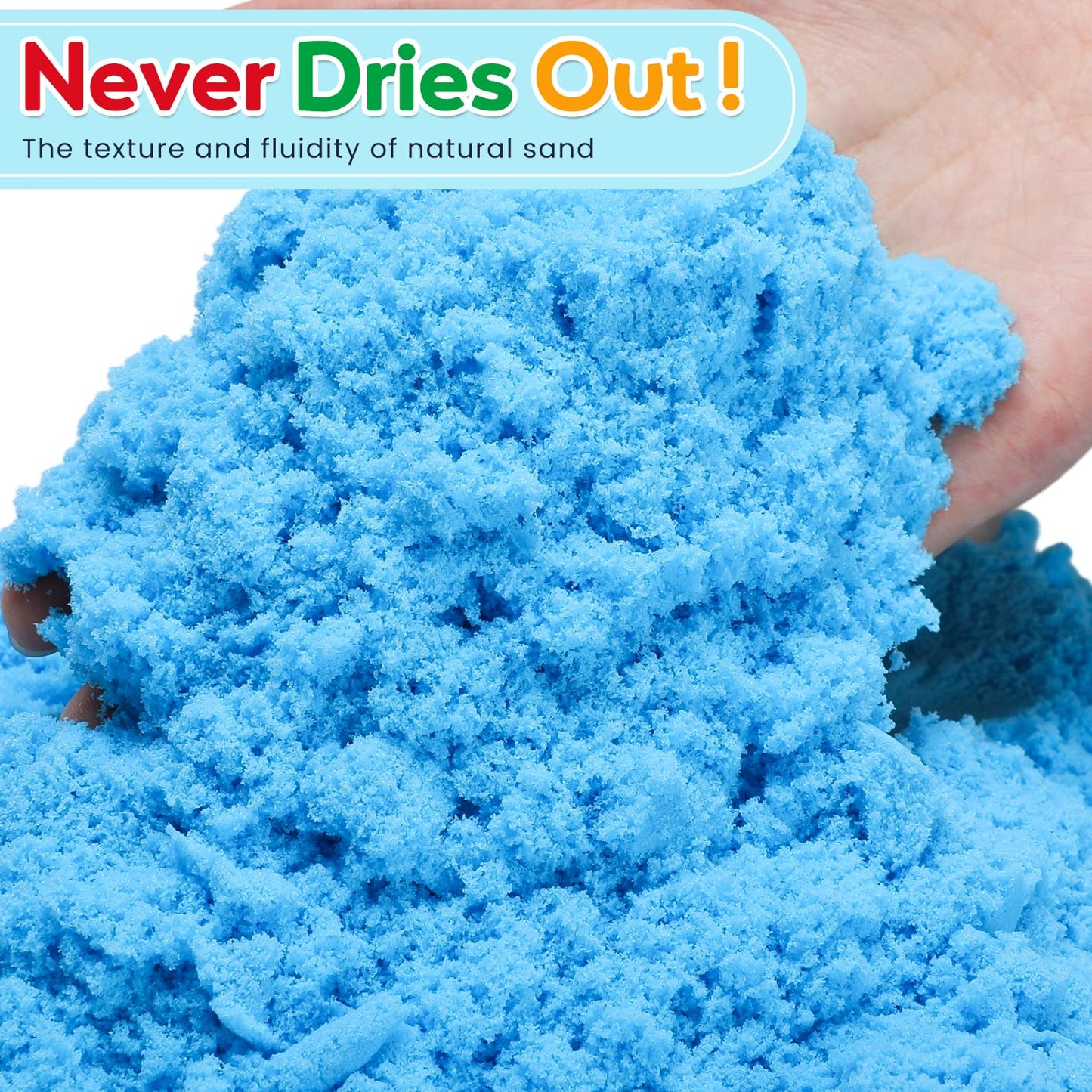 FURWEY 6.6lbs Play Sand,Mixed Packaging of 3-Color Sensory Sand,Suitable for Children to Shaping, Squeezing and Sculpting（Without Molds）