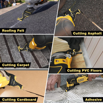 4PCS Hook Knife Oscillating Multitool Blades,Triple-Edge Push Pull Scraper Oscillating Multi Tool for Roofing Shingles,PVC Floor,Carpet,Cardboard Cutting Fit DeWalt, Milwaukee,Ryobi,Fein,Rockwell