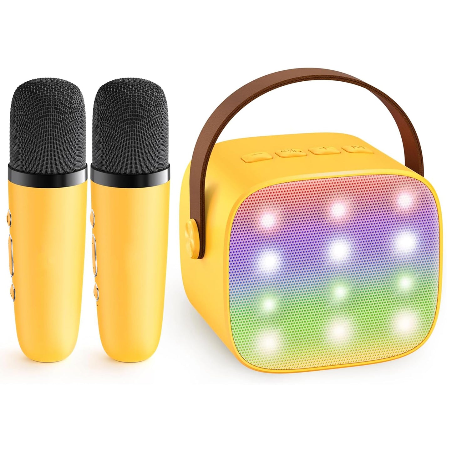 YLL Mini Karaoke Machine for Kids Adults, Portable Bluetooth Speaker with 2 Wireless Microphones, Trendy Birthday Gifts Toys for Girls Ages 3, 4, 5, 6, 7, 8, 9, 10+ Years Old Home Family Party (P-ink)