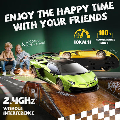 AEROQUEST 1:24 Lamborghini Remote Control Car （Green） | Officially Licensed,Birthday Gift,Toys for ages 3-8,Aventador SVJ Mode,Electric Sport Racing,Hobby RC Cars