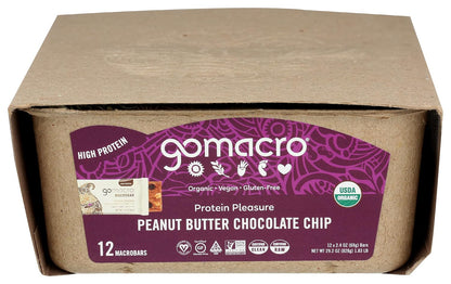 GoMacro MacroBar Organic Vegan Protein Bars - Coconut + Almond Butter + Chocolate Chips (2.3 Ounce Bars, 12 Count)