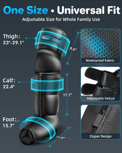 YINGGG Leg Massager with Heat and Compression - Foot and Calf Massage Sleeve with 3 Heat, 6 Intensities, 6 Modes, Compression Boots for Circulation and Pain Relief