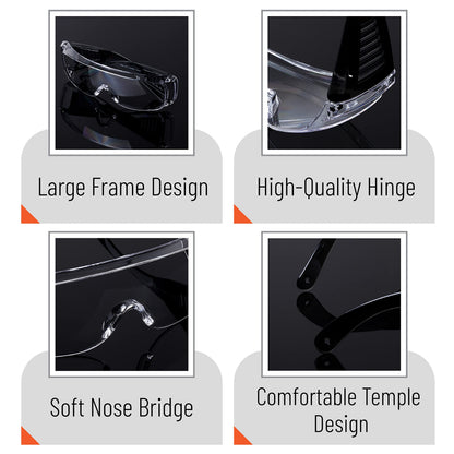 UNCO- Safety Goggles Over Glasses, Protective Goggles, Anti Fog, Work, Safety Glasses Over