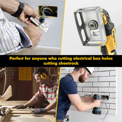 Square Slot Cutter Compatible for Dewalt 20V & Milwukee M18 Oscillating Multi-Tool to Cut-in Single Gang Wall Gang Electrical Boxes,Outlet Cutter for Drywall,Efficient Cutting Tool,1 Pcs square-shaped