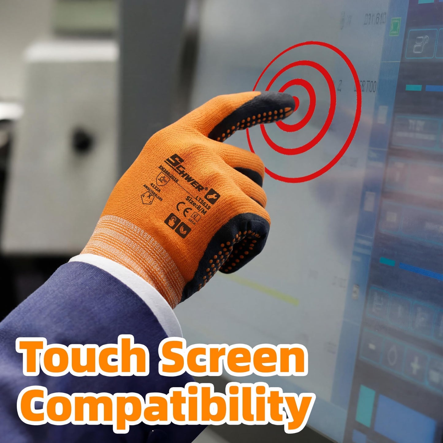 Schwer 3/6/12 Pairs Safety Work Gloves with Certified Level 6 Abrasion Resistance, Gardening Gloves with MicroDot Grip, Touchscreen, General A1 Cut Resistant Glove MicroFoam Nitrile Coated, LT5619, L
