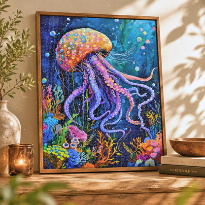 Cross & Glory | Jigsaw Puzzles 1000 Pieces for Adults | Deep Blue Octopus Odyssey | Ocean Octopus Puzzles for Adults | Challenging Brain Teaser Ocean Puzzle | 20 x 27 Inches