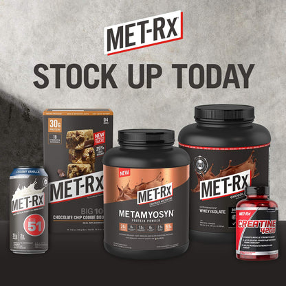 MET-Rx Big 100 Protein Bar, Meal Replacement Bar, 30G Protein, Salted Caramel Brownie Crunch, 9 Count, 3.52 Oz.(Packaging may vary)