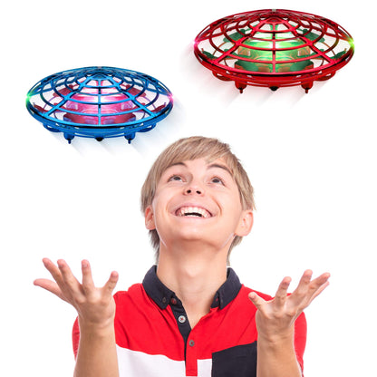 Force1 Scoot Combo Hand Operated Drone for Kids or Adults - Hands Free Motion Sensor Mini Drones, Easy LED Indoor Rechargeable UFO Flying Orb Ball Drone Toys for Boys and Girls (Red/Blue)