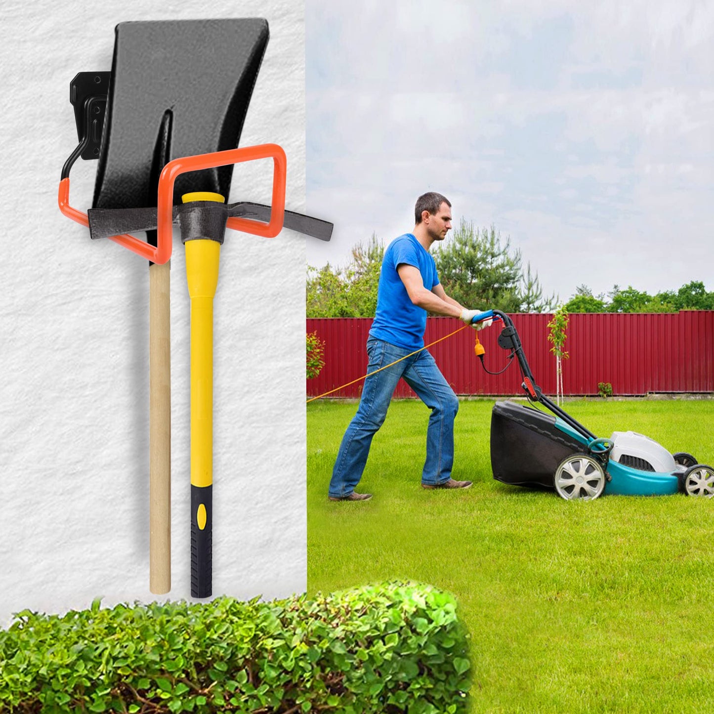PeoMev Metal Garden Hose Holder - Heavy Duty Hose Hanger Wall Mounted Water Hose Holder for Outside Yard, Sturdy Hose Reel Hose Hooks for Water Hose, Extension Cords