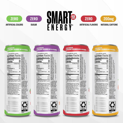 C4 Smart Energy Drinks Variety Pack, Sugar Free Performance Fuel & Nootropic Brain Booster, Coffee Substitute or Alternative, 4 Flavor Berry Breeze Variety (Pack of 24)