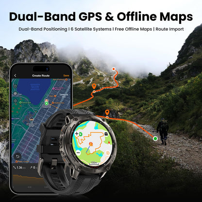 KOSPET Tank T4 Rugged Smart Watch for Men, GPS & Offline Maps, Full Stainless Steel, 10ATM Waterproof 45m Freediving, 180+ Sports Modes, 15-Day Battery, Bluetooth Calls, Heart Rate & Sleep Monitor