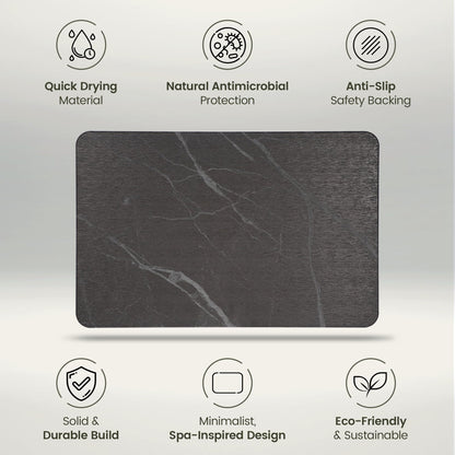 Quick Dry Shower Stone Bath Mat, Super Absorbent & Non-Slip 24 x 16 Inch Diatomaceous Earth Mat, Durable & Easy to Clean Diatomite Bath Mat for Bathroom Floor/Kitchen (River Silt)