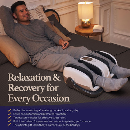 Cloud Massage Shiatsu Foot Massager with Heat - Deep Kneading & Compression, Adjustable Intensity, Multi-Mode Leg and Foot Massager with Remote Control, Anti-Slip Base - Standard Size, Black