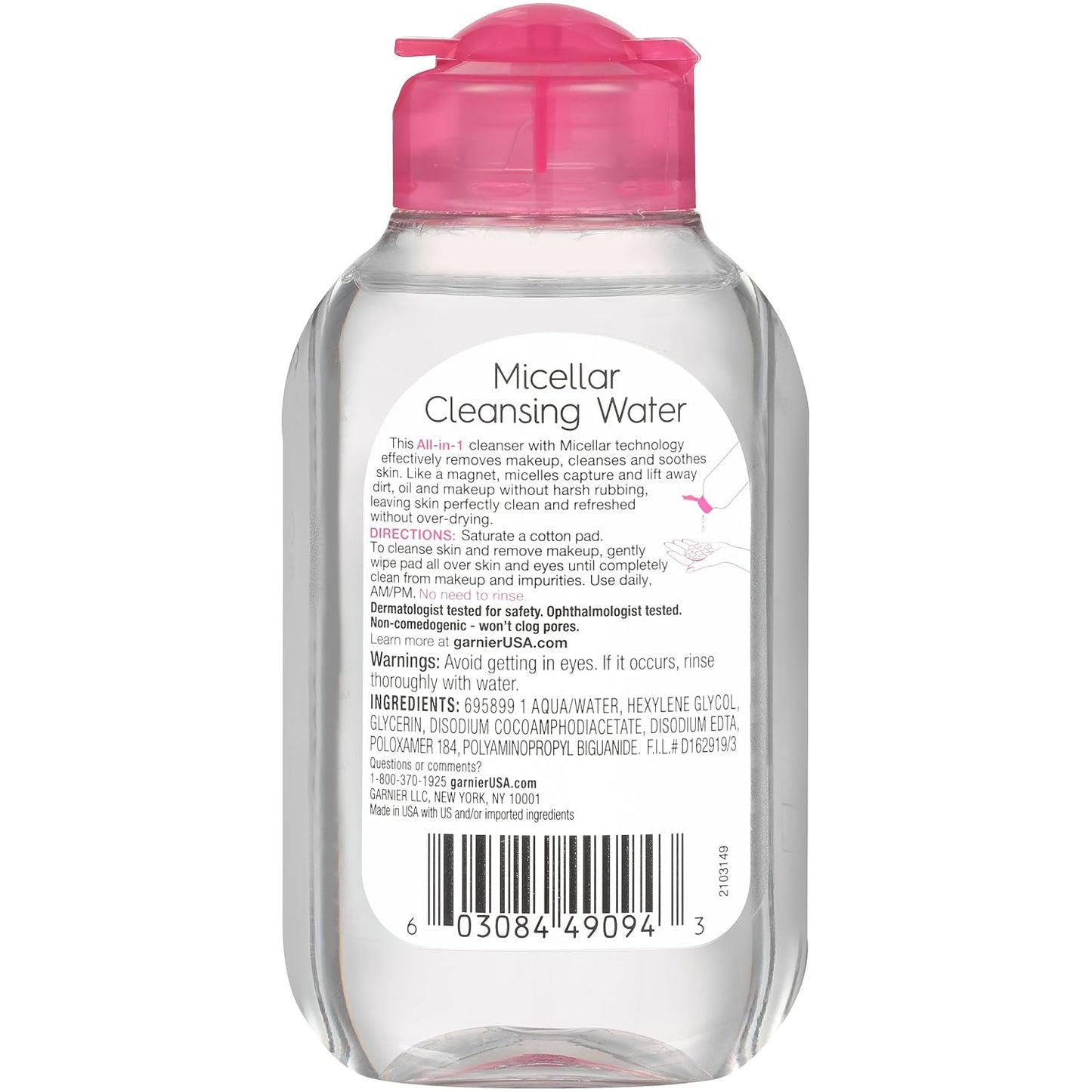 Garnier Micellar Water, Hydrating Facial Cleanser & Makeup Remover, Suitable for Sensitive Skin, Vegan, Cruelty Free, 13.5 Fl Oz (400mL), 1 Count