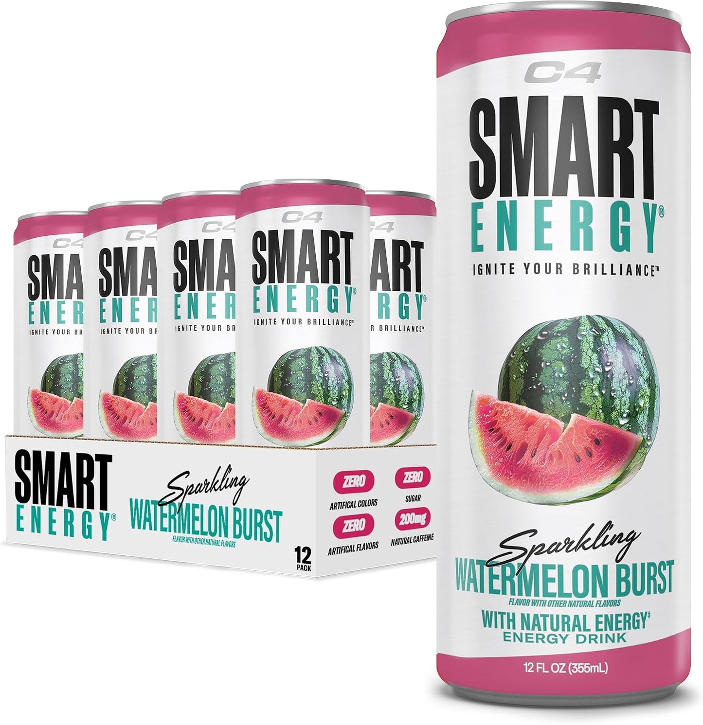 C4 Smart Energy Drinks Variety Pack, Sugar Free Performance Fuel & Nootropic Brain Booster, Coffee Substitute or Alternative, 4 Flavor Berry Breeze Variety (Pack of 24)