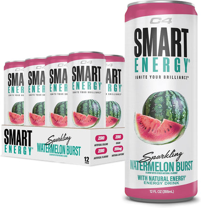C4 Smart Energy Drinks Variety Pack, Sugar Free Performance Fuel & Nootropic Brain Booster, Coffee Substitute or Alternative, 4 Flavor Berry Breeze Variety (Pack of 24)