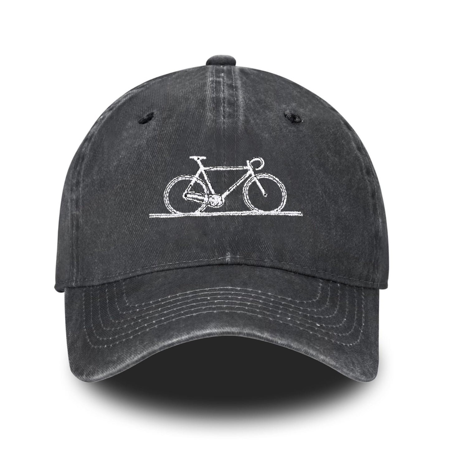 Embroidered Baseball Cap Adjustable Vintage Washed Distressed Denim Baseball Hat for Women Men