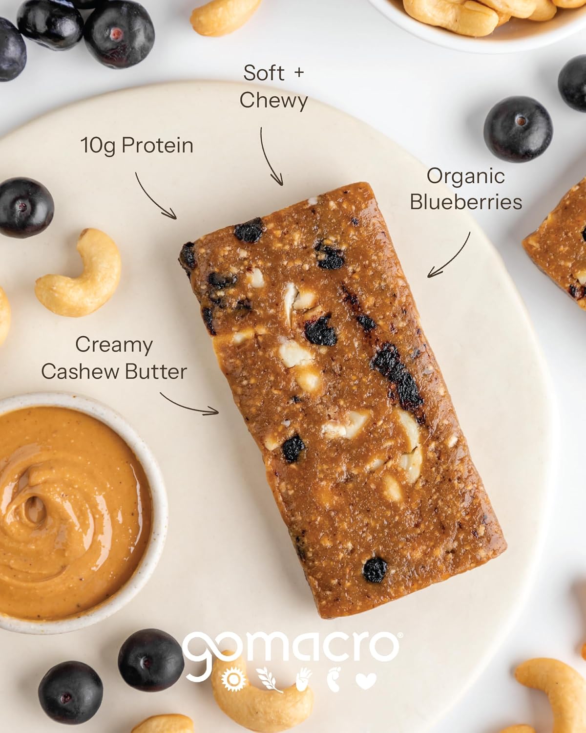 GoMacro MacroBar Organic Vegan Protein Bars - Coconut + Almond Butter + Chocolate Chips (2.3 Ounce Bars, 12 Count)