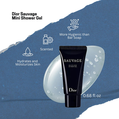 Sauvage by Christian Dior for Men 0.34 oz Eau de Parfum Travel Size | Designer men's cologne, luxury mini perfume, pocket size, TSA-friendly, fragrance sampler, gift for him
