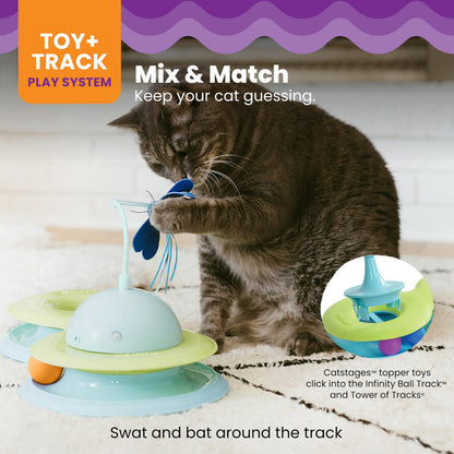 Catstages Tower of Tracks Cat Toy – 3-Level Track Tower with 6 Balls, Interactive Cat Toy for Indoor Enrichment