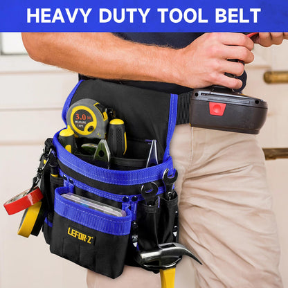 Tool Belt,Magnetic Tool Pouch,14-Pockets Tool Belts for Men,Detachable & Adjustable Tool Pouch belt for Electrician,Carpenter,Construction,Work Apron,Utility Belt,Black-Yellow