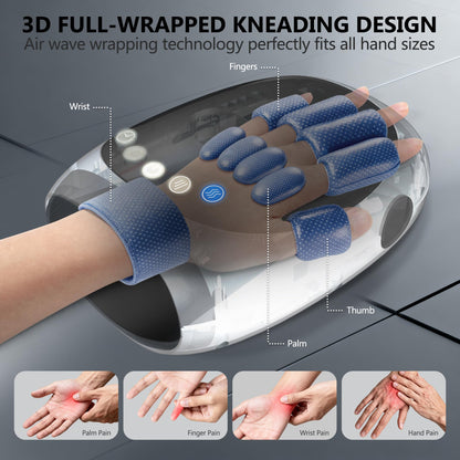 FSA-HSA Eligible Hand Massager with Heat and Compression for Arthritis Pain Relief, with 5-Finger Individual Therapy, Fits All Hand Sizes,Rechargeable & Portable (White)