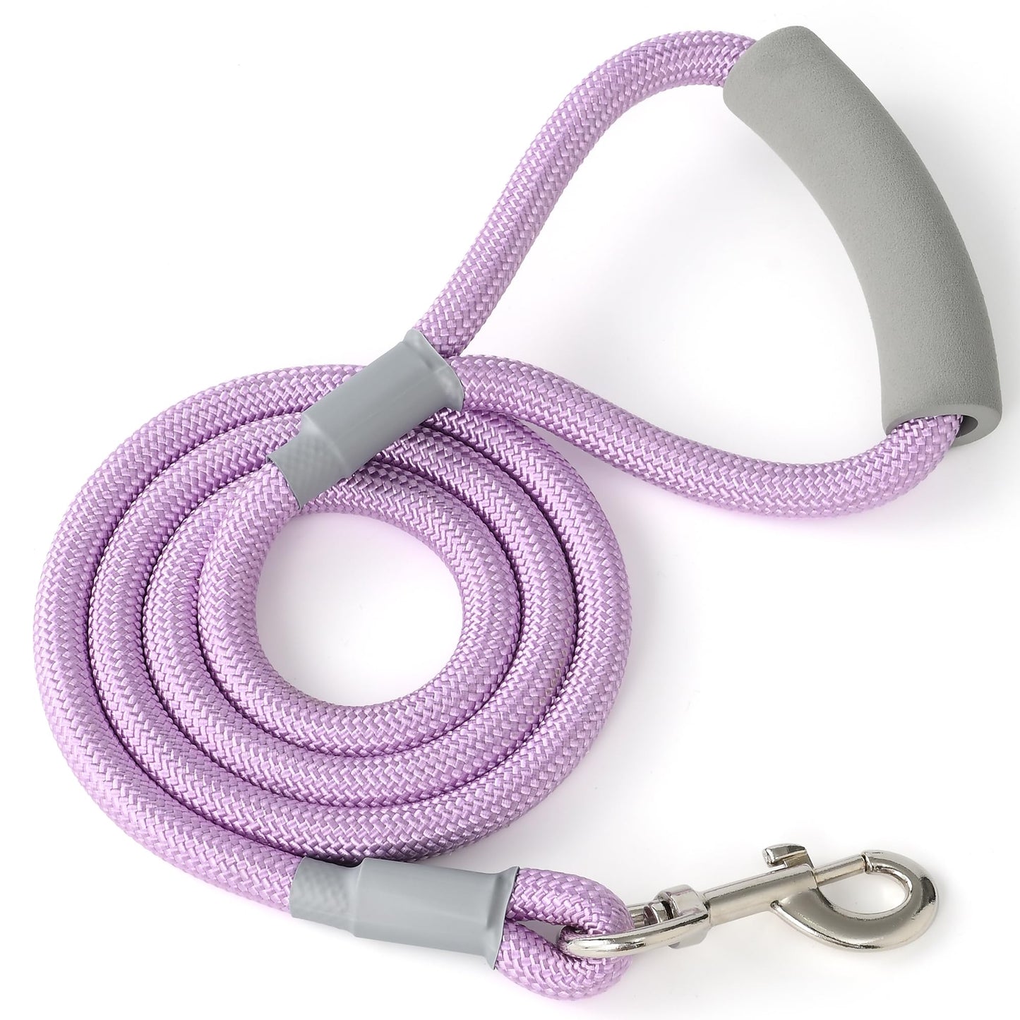 Mile High Life Dog Leash, 5FT x 1/2IN Black, with Padded Handle | Heavy-duty nylon rope leash with soft handle & steel tips. Comfortable grip for daily walks with small to large dogs.
