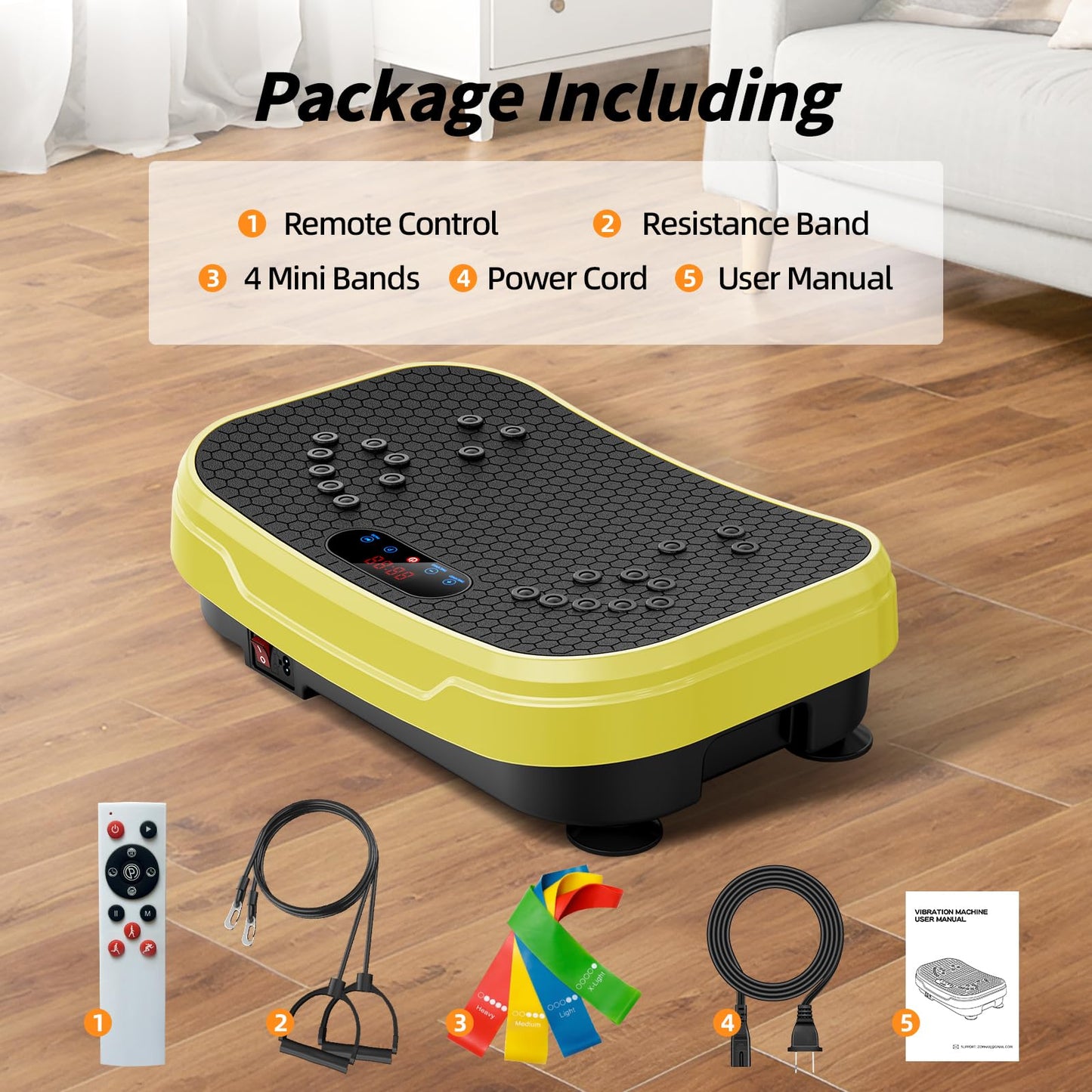 Vibration Plate Exercise Machine for Lymphatic Drainage, Full Body Shake Platform Board for Home Fitness, Fat Burning, 5 Program Modes and 99 Speed Levels