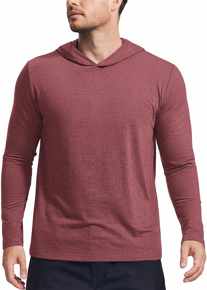 PINSPARK Lightweight Pullover Hoodies for Men Long Sleeve Hoodie for Golf Gym Workout Athletic Sweatshirt