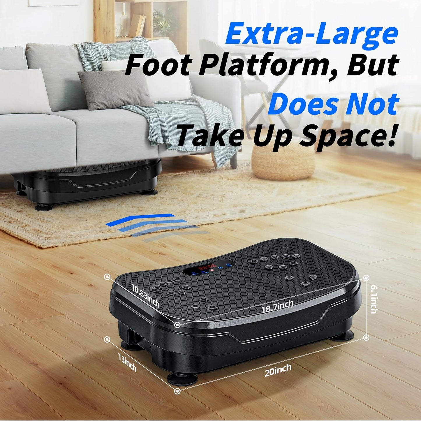 Vibration Plate Exercise Machine for Lymphatic Drainage, Full Body Shake Platform Board for Home Fitness, Fat Burning, 5 Program Modes and 99 Speed Levels