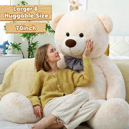 Toys Studio 47 Inch Big Teddy Bear Giant Stuffed Animal for Girls, 4 Feet Large Teddy Bear Baby Shower Party Decorations Kids Women Girlfriend Christmas Valentines Gifts, Light Brown