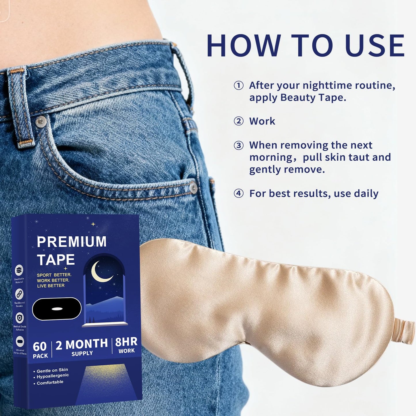 Athletic Tape Wrap 60 Pack, Portable & Easy to Use R3 | Lightweight, travel-friendly, No residue