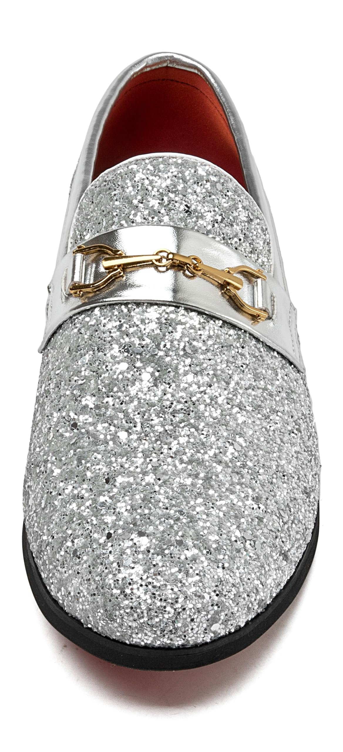 Men Loafer Metallic Textured Slip-on Glitter Sequins Fashion Wedding Dress Shoes Golden