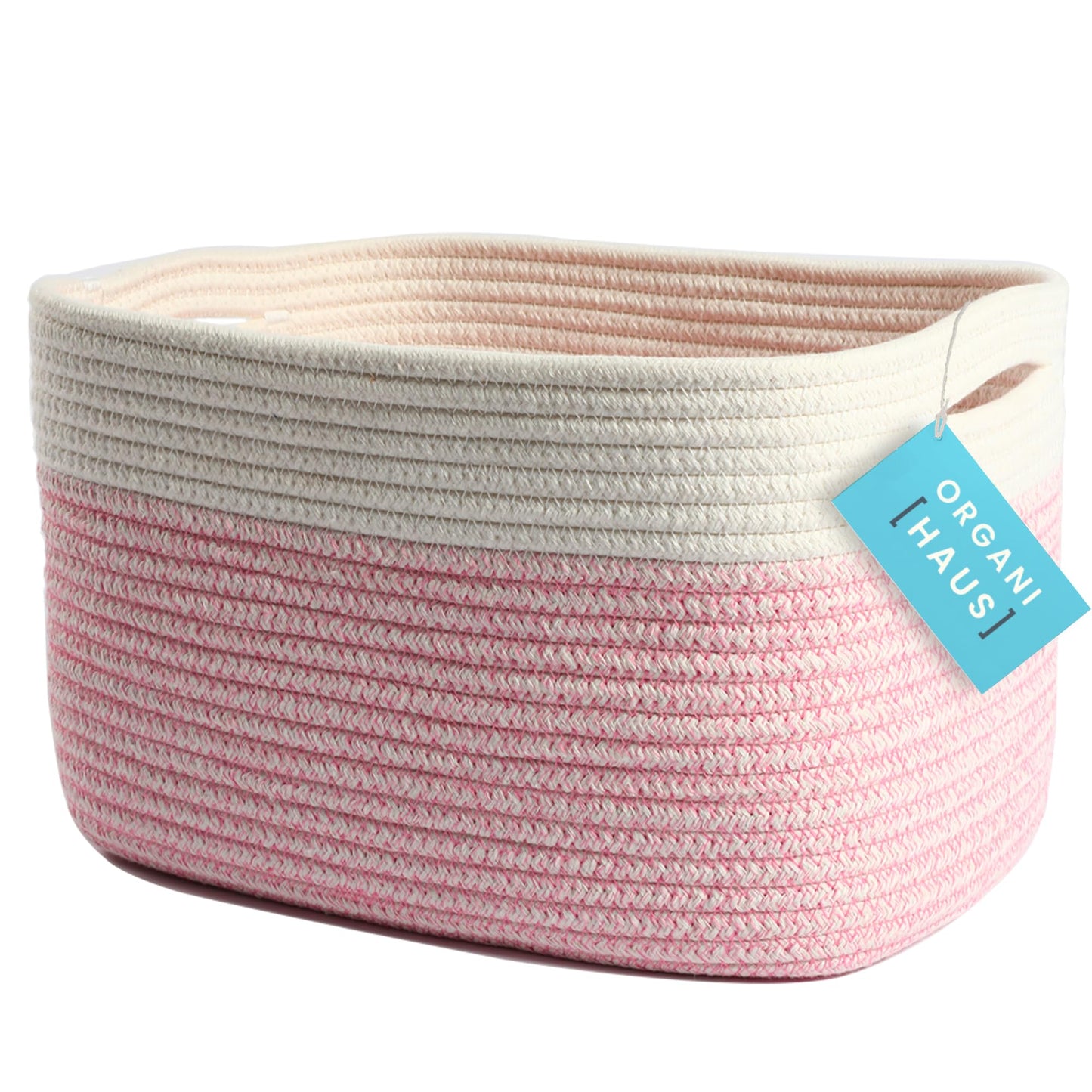 Light Honey Cotton Rope Baskets for Shelves, Set of 3 - 15"×10"×9½" - Woven Storage Baskets for Organizing - Closet, Nursery, Bedroom, Playroom - Toys, Books, Towels, Clothes