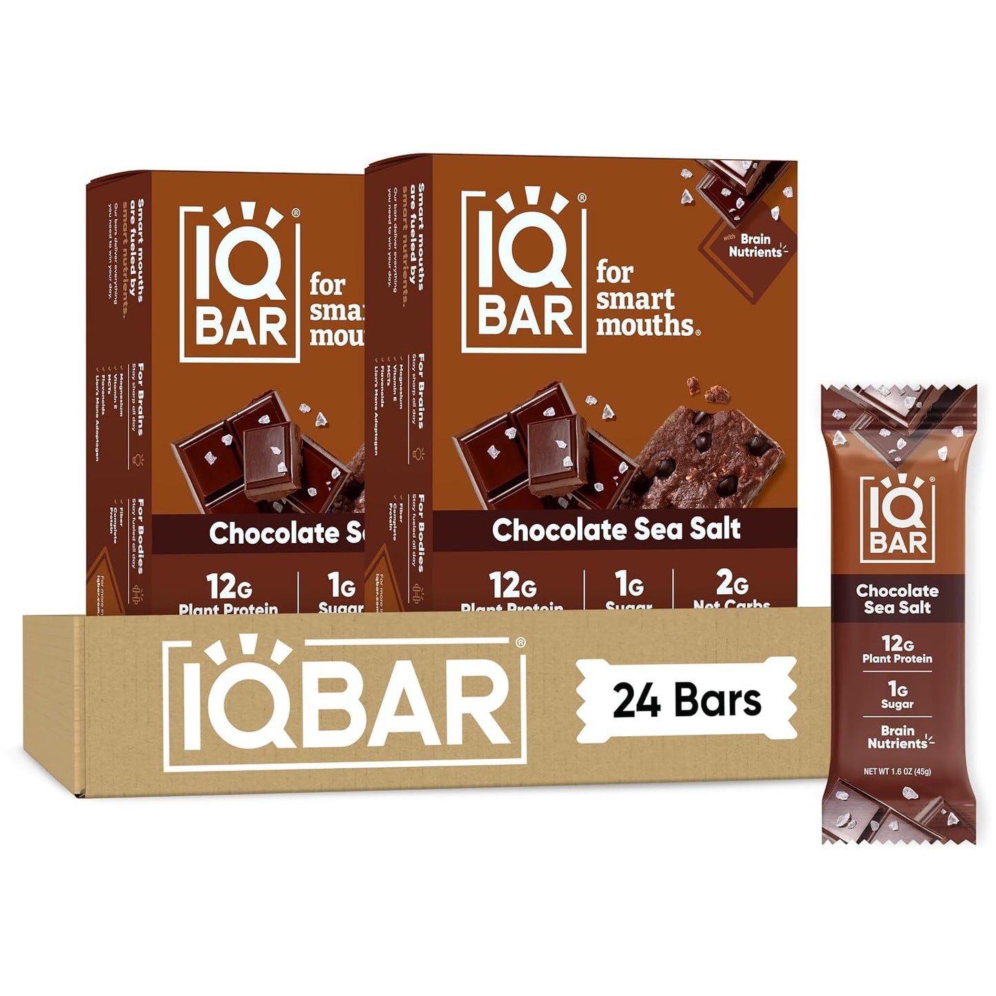 IQBAR Clean Plant Protein Bars, Almond Butter Chip 12-Count | Protein Snack | High Fiber, High Protein, Low Sugar, Clean Label Project Certified | Gluten Free, Dairy Free, Vegan, Keto, Soy Free