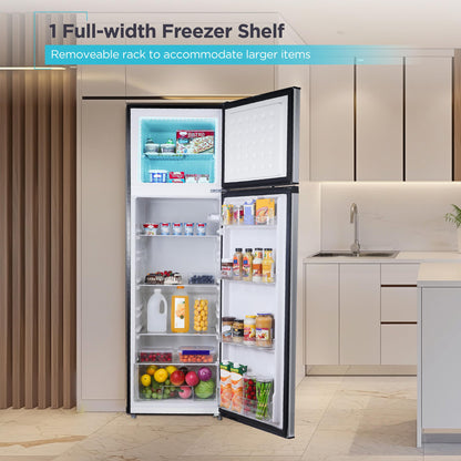 BLACK+DECKER 16.4 Cu. Ft. Top Mount Refrigerator with Freezer, 2 Door Refrigerator with Top Freezer and Separate Temperature Controls, Auto Defrost, BR1640KW, White