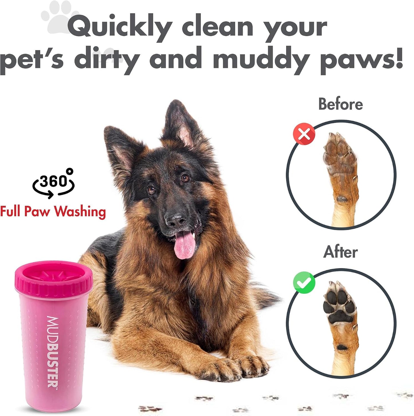 Dexas MudBuster Portable Dog Paw Cleaner - Premium Quality, Blue, Small Size for Pet Supplies and Accessories